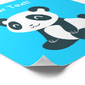 Cute Happy Cartoon Panda Poster (Hoek)