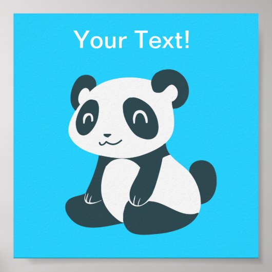 Cute Happy Cartoon Panda Poster (Voorkant)