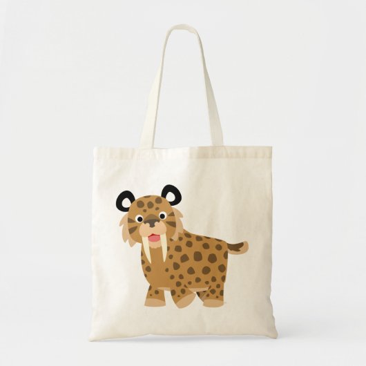 Cute Happy Cartoon Smilodon Bag Tote Bag (Voorkant)