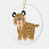 Cute Happy Cartoon Smilodon Ornament (Links)