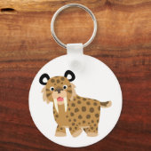 Cute Happy Cartoon Smilodon Sleutelhanger (Voorkant)
