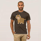 Cute Happy Cartoon Smilodon T-Shirt (Voorkant volledig)