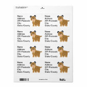 Cute Happy Cartoon Smilodon Verzendlabel (Full Sheet)