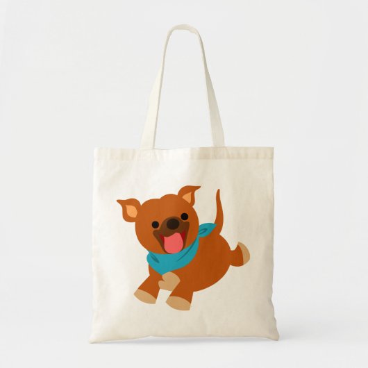 Cute Happy Cartoon Staffie Bag Tote Bag (Voorkant)