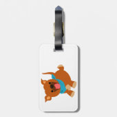 Cute Happy Cartoon Staffie Bagagelabel (Achterkant verticaal)
