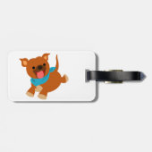 Cute Happy Cartoon Staffie Bagagelabel (Achterkant horizontaal)