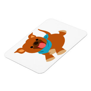 Cute Happy Cartoon staffie Flexible Magnet Magneet