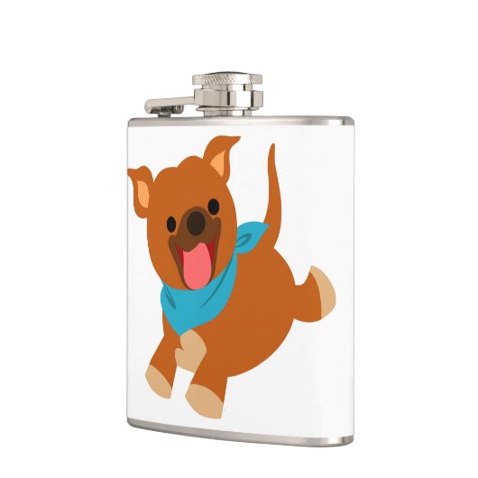 Cute Happy Cartoon Staffie Hip Flask Heupfles (Links)