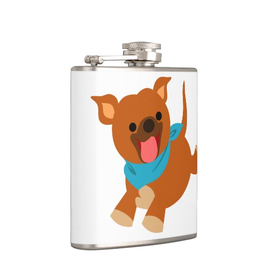 Cute Happy Cartoon Staffie Hip Flask Heupfles (Rechts)