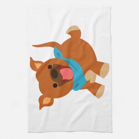Cute Happy Cartoon Staffie Kitchen Towel Theedoek (Verticaal)