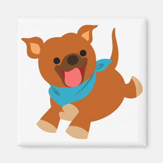 Cute Happy Cartoon Staffie Magnet (Voorkant)