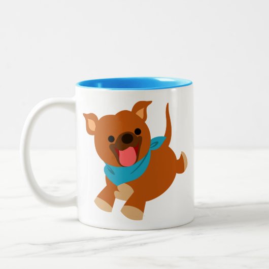 Cute Happy Cartoon Staffie Mok (Links)