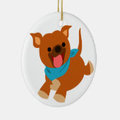 Cute Happy Cartoon Staffie Ornament (Rechts)