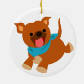 Cute Happy Cartoon Staffie Ornament (Achterkant)