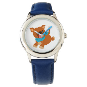 Cute Happy Cartoon Staffie Watch Horloge