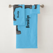 Cute happy cartoon tapir illustratie bad handdoek (Insitu)