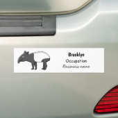 Cute happy cartoon tapir illustratie bumpersticker (Op auto)