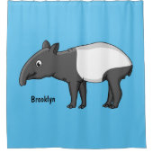 Cute happy cartoon tapir illustratie douchegordijn (Voorkant)