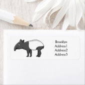 Cute happy cartoon tapir illustratie etiket (Insitu)