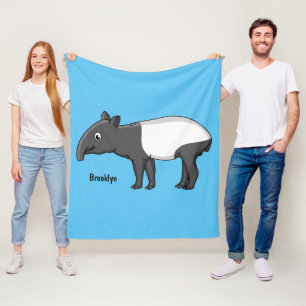 Cute happy cartoon tapir illustratie fleece deken