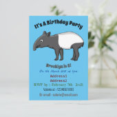 Cute happy cartoon tapir illustratie kaart (Staand voorkant)