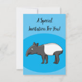 Cute happy cartoon tapir illustratie kaart (Achterkant)