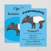 Cute happy cartoon tapir illustratie kaart (Voorkant / Achterkant)