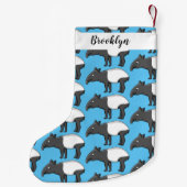 Cute happy cartoon tapir illustratie kleine kerstsok (Achterkant)