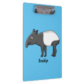 Cute happy cartoon tapir illustratie klembord (Rechts)