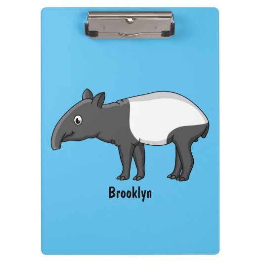 Cute happy cartoon tapir illustratie klembord (Voorkant)