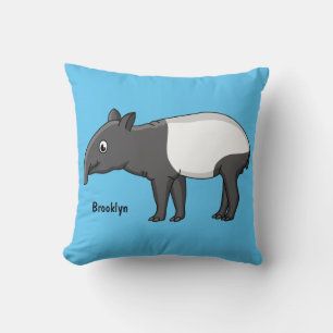 Cute happy cartoon tapir illustratie kussen