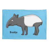 Cute happy cartoon tapir illustratie kussensloop (Achterkant)