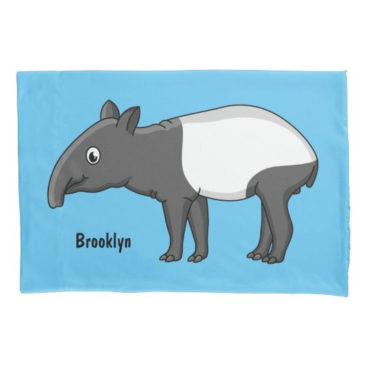 Cute happy cartoon tapir illustratie kussensloop (Voorkant)
