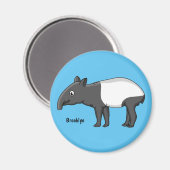 Cute happy cartoon tapir illustratie magneet (Voorkant / Achterkant)