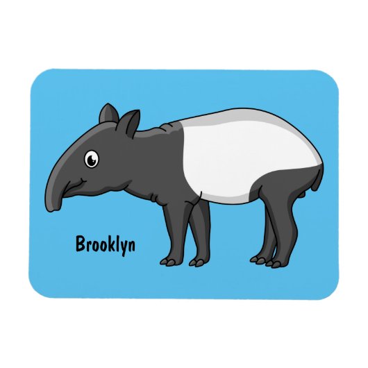 Cute happy cartoon tapir illustratie magneet (Horizontaal)