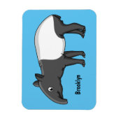 Cute happy cartoon tapir illustratie magneet (Verticaal)