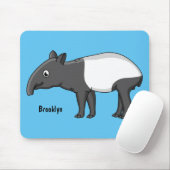Cute happy cartoon tapir illustratie muismat (Met muis)