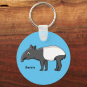 Cute happy cartoon tapir illustratie sleutelhanger (Voorkant)
