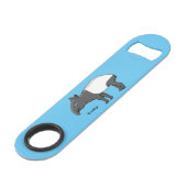 Cute happy cartoon tapir illustratie speed flessenopener (Voorkant Gekanteld)