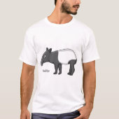 Cute happy cartoon tapir illustratie t-shirt (Voorkant)
