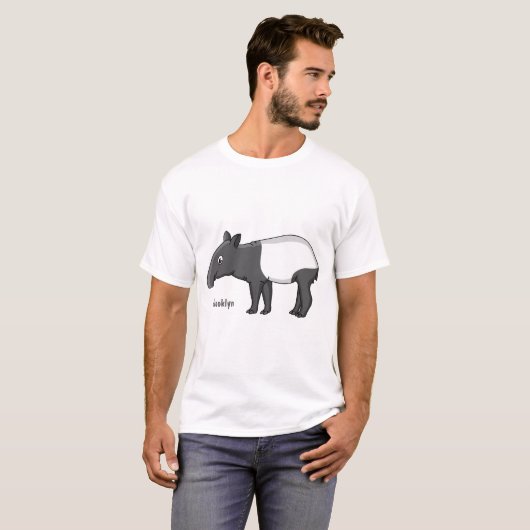 Cute happy cartoon tapir illustratie t-shirt (Voorkant volledig)
