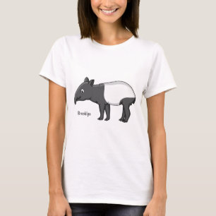 Cute happy cartoon tapir illustratie t-shirt