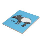 Cute happy cartoon tapir illustratie tegeltje (Zijkant)