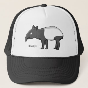Cute happy cartoon tapir illustratie trucker pet
