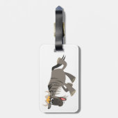 Cute Happy Cartoon Wildebeest Bagagelabel (Achterkant verticaal)