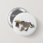 Cute Happy Cartoon Wildebeest Button Badge (Voorkant /achterkant)
