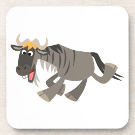 Cute Happy Cartoon Wildebeest Cork Onderzetters