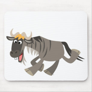 Cute Happy Cartoon Wildebeest Mousepad Muismat
