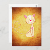 Cute Happy Cat met een hartslag Briefkaart (Voorkant / Achterkant)