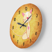 Cute Happy Cat met een hartslag Grote Klok (Hoek)